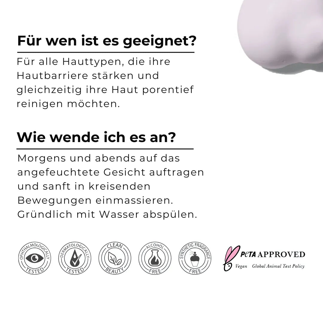 Feuchtigkeitsspendender Reinigungsschaum