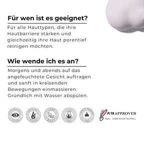 Feuchtigkeitsspendender Reinigungsschaum